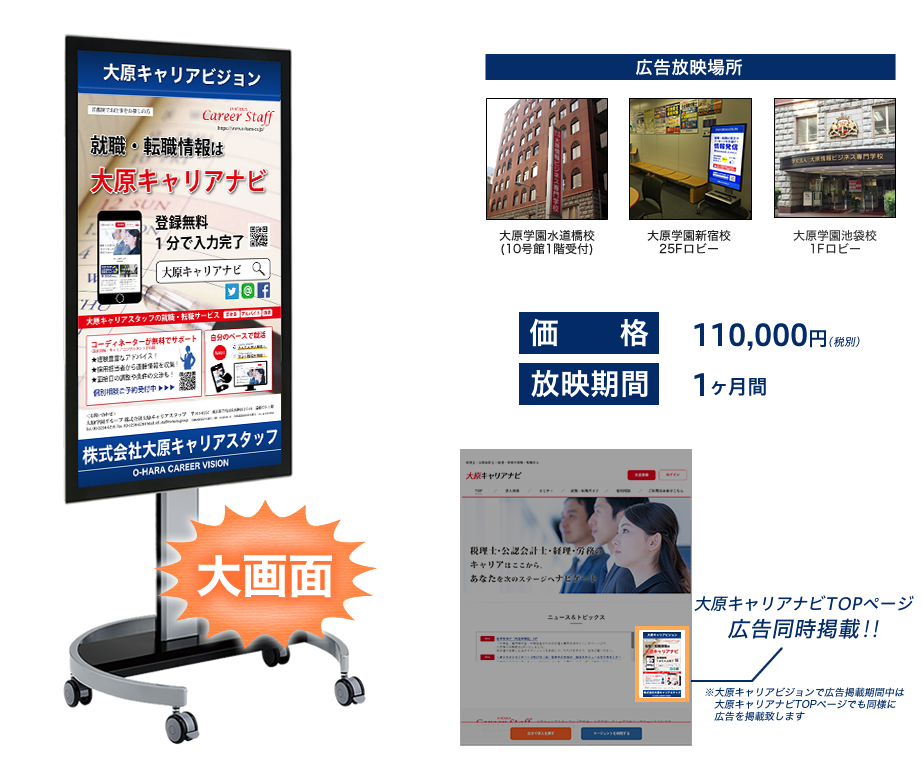 大原キャリアビジョン広告掲載募集についてのお知らせ